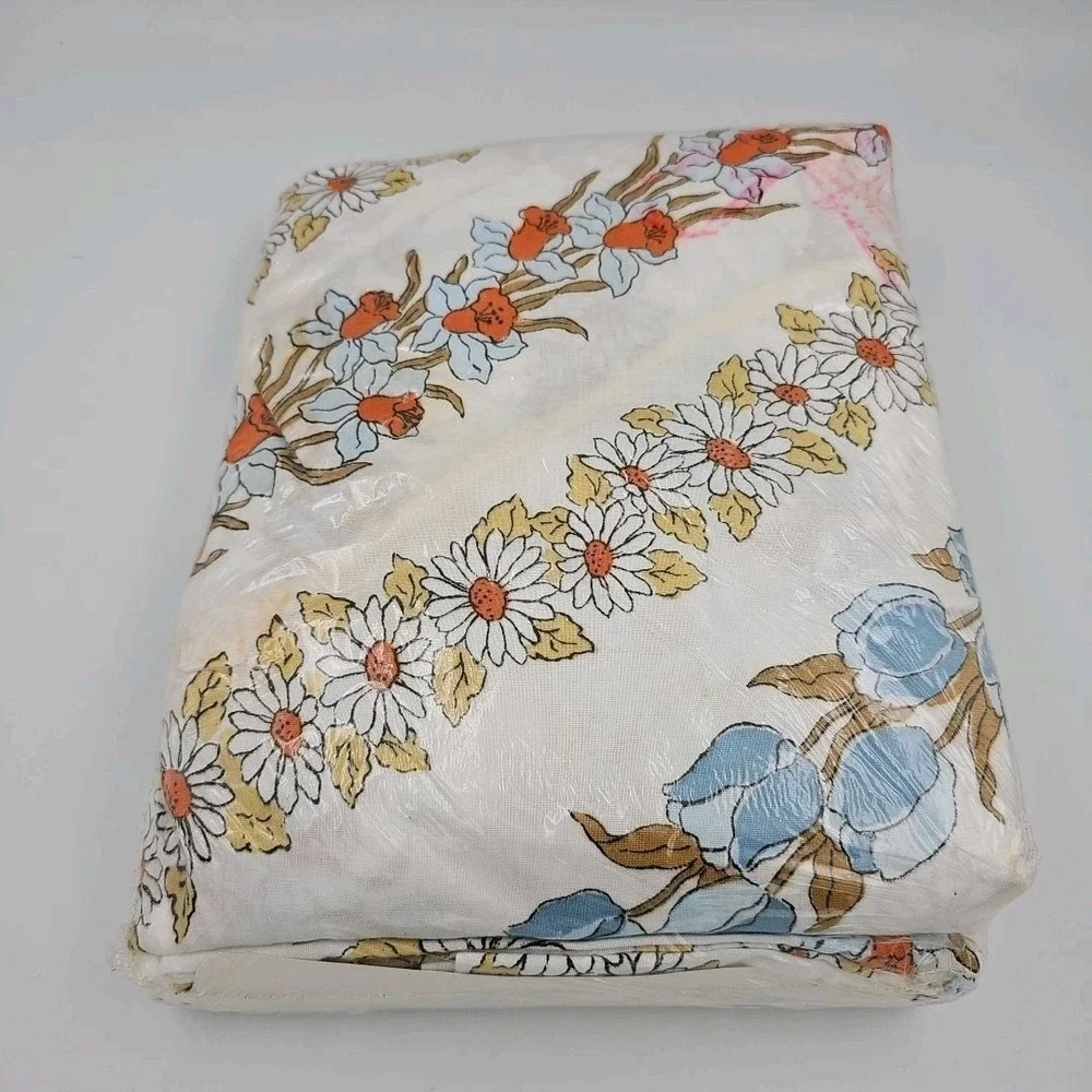 Cannon Monticello 3 Piece Twin Bed Set No Iron Vintage Garland Floral Made In US